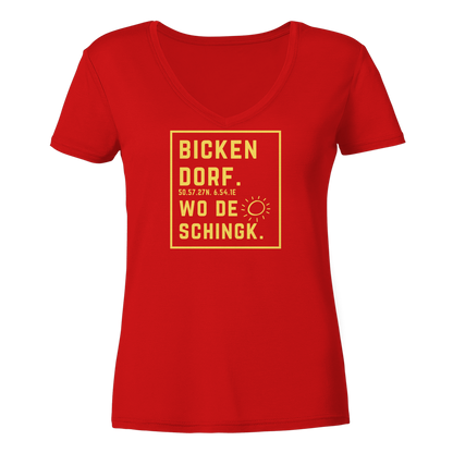 Wo de Sonn schingk - Bickendorf Druck - Ladies V-Neck Shirt