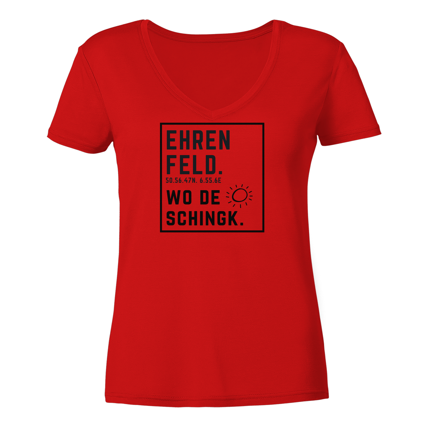 Wo de Sonn schingk - Ehrenfeld Druck  - Ladies V-Neck Shirt