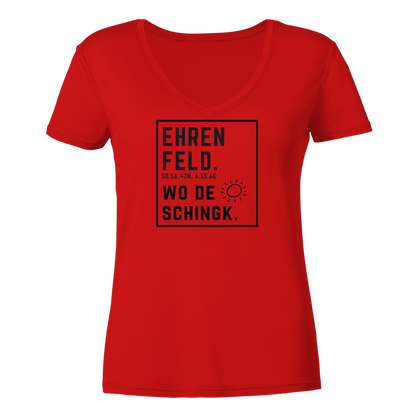 Wo de Sonn schingk - Ehrenfeld Druck  - Ladies V-Neck Shirt