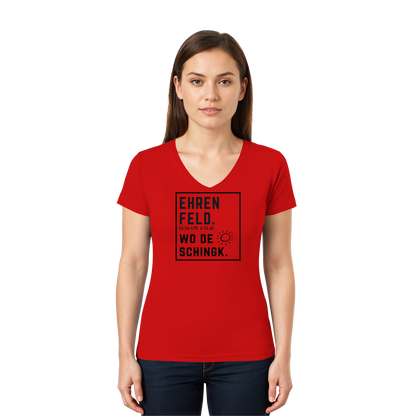 Wo de Sonn schingk - Ehrenfeld Druck  - Ladies V-Neck Shirt