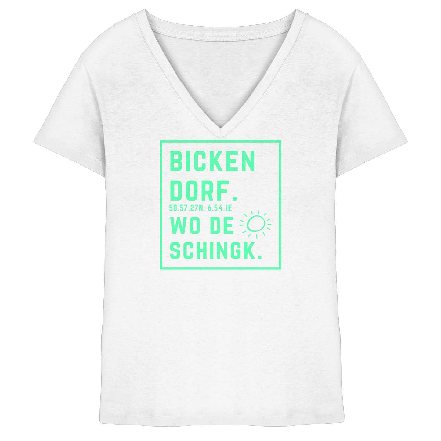Wo de Sonn schingk - Bickendorf Druck - Ladies V-Neck Shirt
