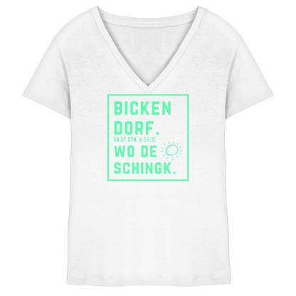 Wo de Sonn schingk - Bickendorf Druck - Ladies V-Neck Shirt