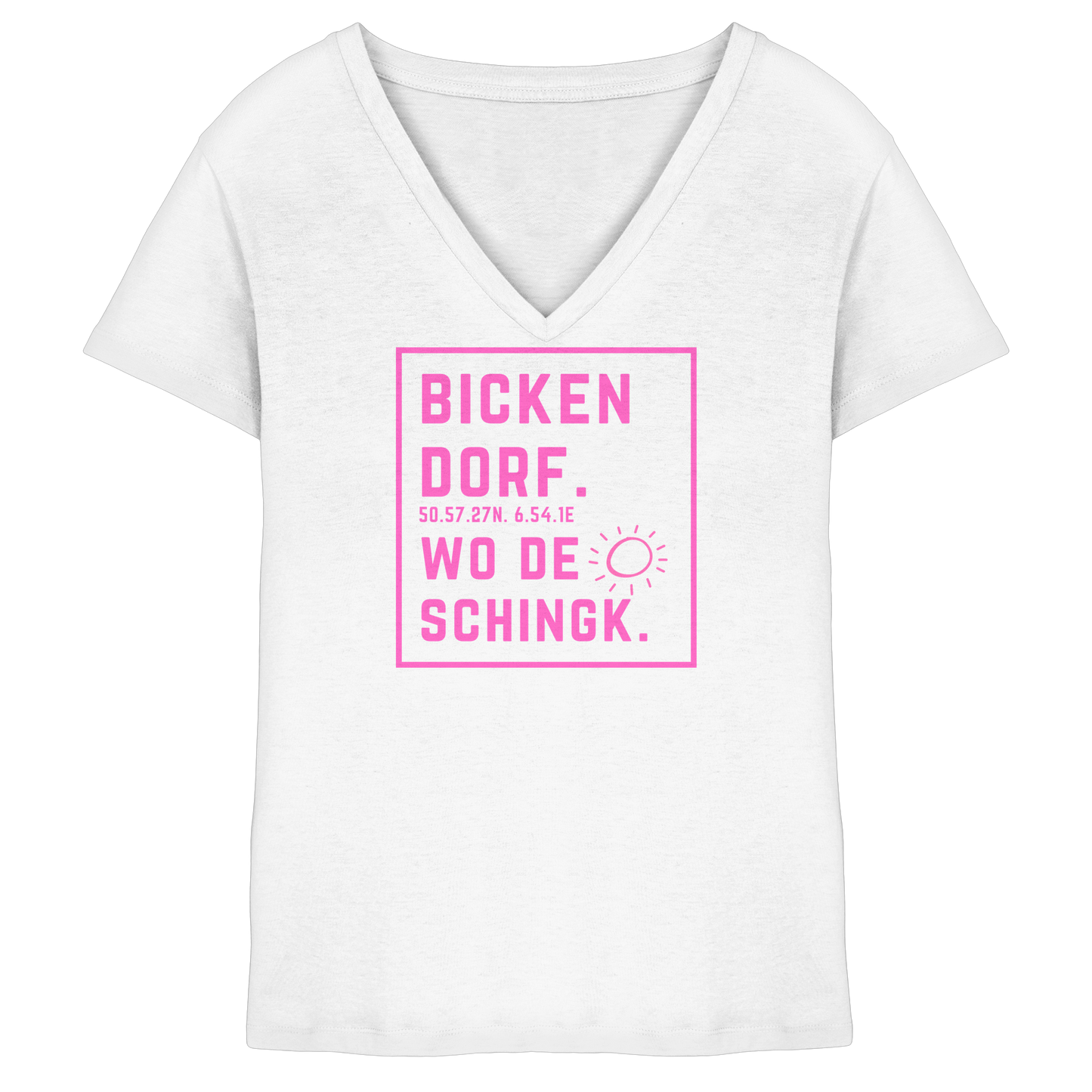 Wo de Sonn schingk - Bickendorf Druck  - Ladies V-Neck Shirt