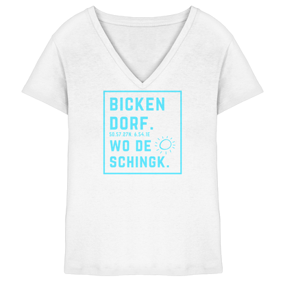 Wo de Sonn schingk - Bickendorf Druck - Ladies V-Neck Shirt