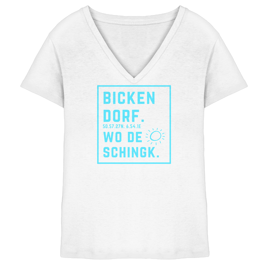 Wo de Sonn schingk - Bickendorf Druck - Ladies V-Neck Shirt