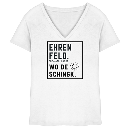 Wo de Sonn schingk - Ehrenfeld Druck  - Ladies V-Neck Shirt