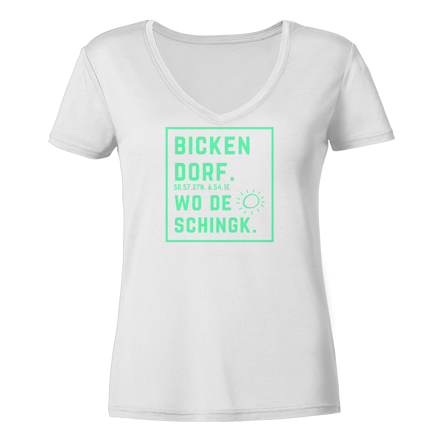 Wo de Sonn schingk - Bickendorf Druck - Ladies V-Neck Shirt