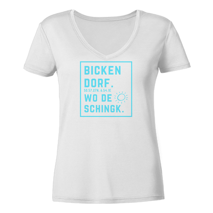 Wo de Sonn schingk - Bickendorf Druck - Ladies V-Neck Shirt
