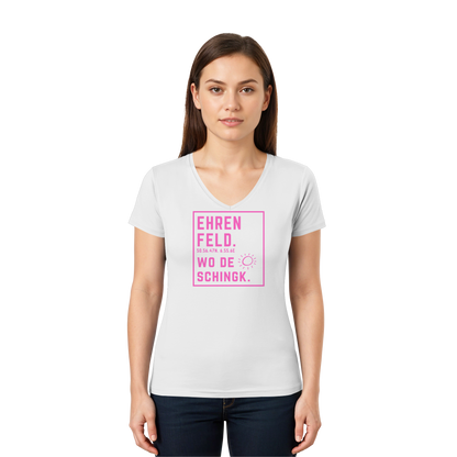 Wo de Sonn schingk - Ehrenfeld Druck   - Ladies V-Neck Shirt