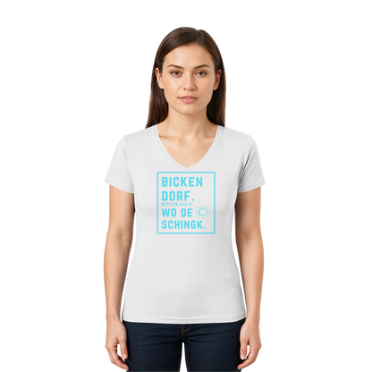 Wo de Sonn schingk - Bickendorf Druck - Ladies V-Neck Shirt