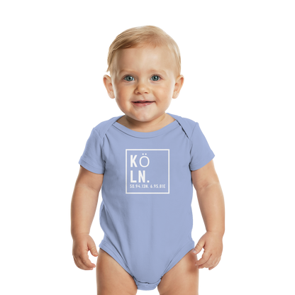 Köln Koordinaten (großer Druck auf der Brust) - Organic Baby Bodysuit