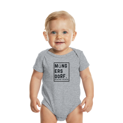 Müngersdorf Koordinaten (großer Druck auf der Brust) - Organic Baby Bodysuit