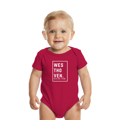 Westhoven Koordinaten (großer Druck auf der Brust) - Organic Baby Bodysuit