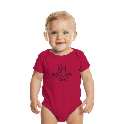 Köln Skyline (großer Druck auf der Brust) - Organic Baby Bodysuit