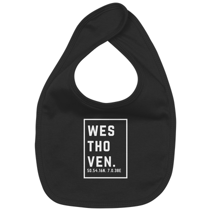 Westhoven Koordinaten (großer Druck auf der Brust) - Organic Baby-Lätzchen