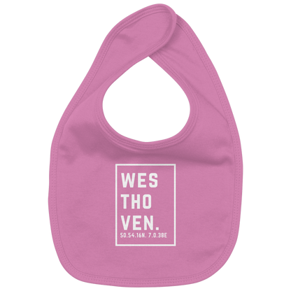 Westhoven Koordinaten (großer Druck auf der Brust) - Organic Baby-Lätzchen