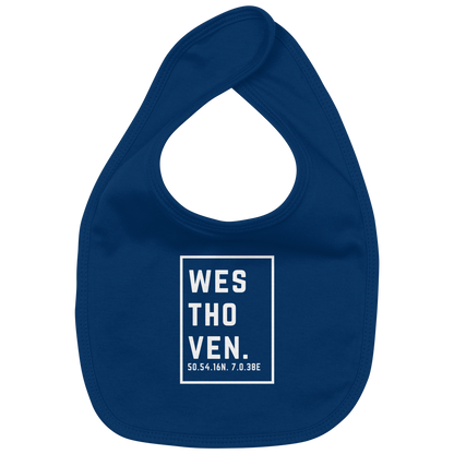 Westhoven Koordinaten (großer Druck auf der Brust) - Organic Baby-Lätzchen