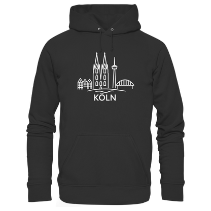 Köln Skyline (großer Druck auf der Brust) - Organic Basic Hoodie