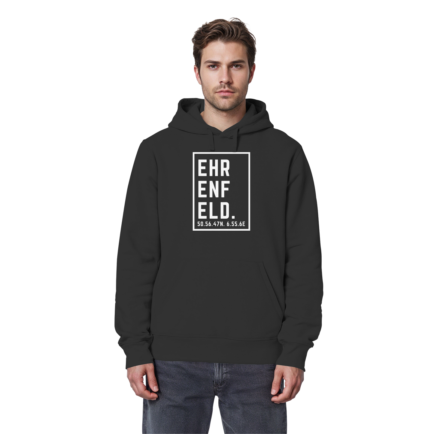 Ehrenfeld Koordinaten (großer Druck auf der Brust) - Organic Basic Hoodie