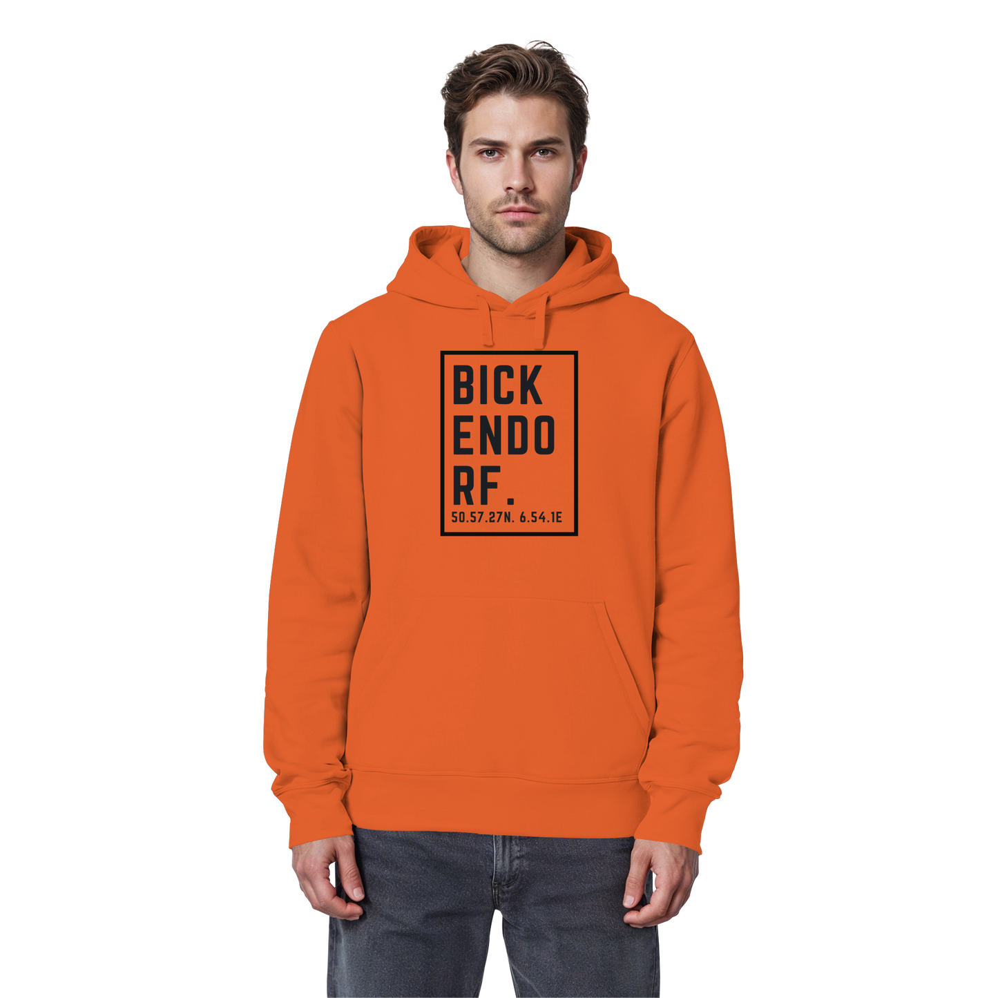 Bickendorf Koordinaten (großer Druck auf der Brust) - Organic Basic Hoodie