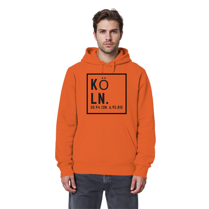 Köln Koordinaten (großer Druck auf der Brust) - Organic Basic Hoodie