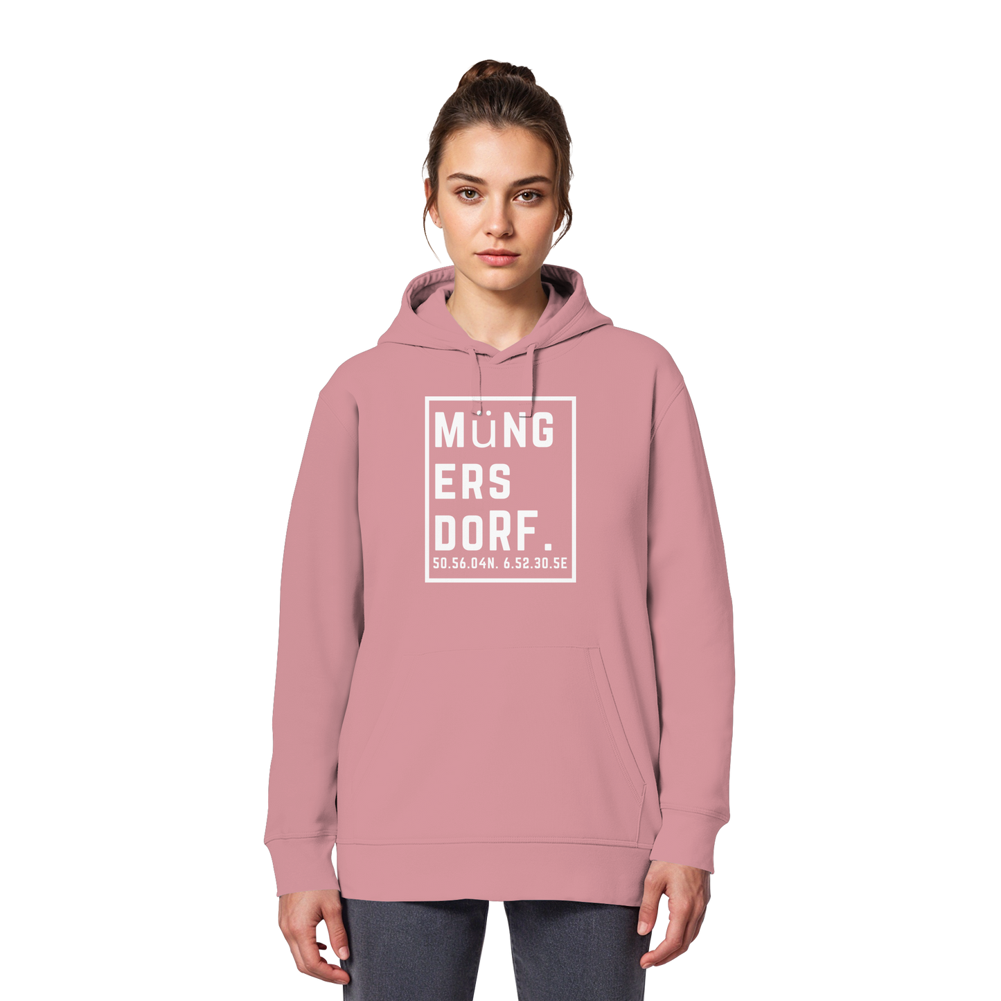 Müngersdorf Koordinaten (großer Druck auf der Brust) - Organic Basic Hoodie