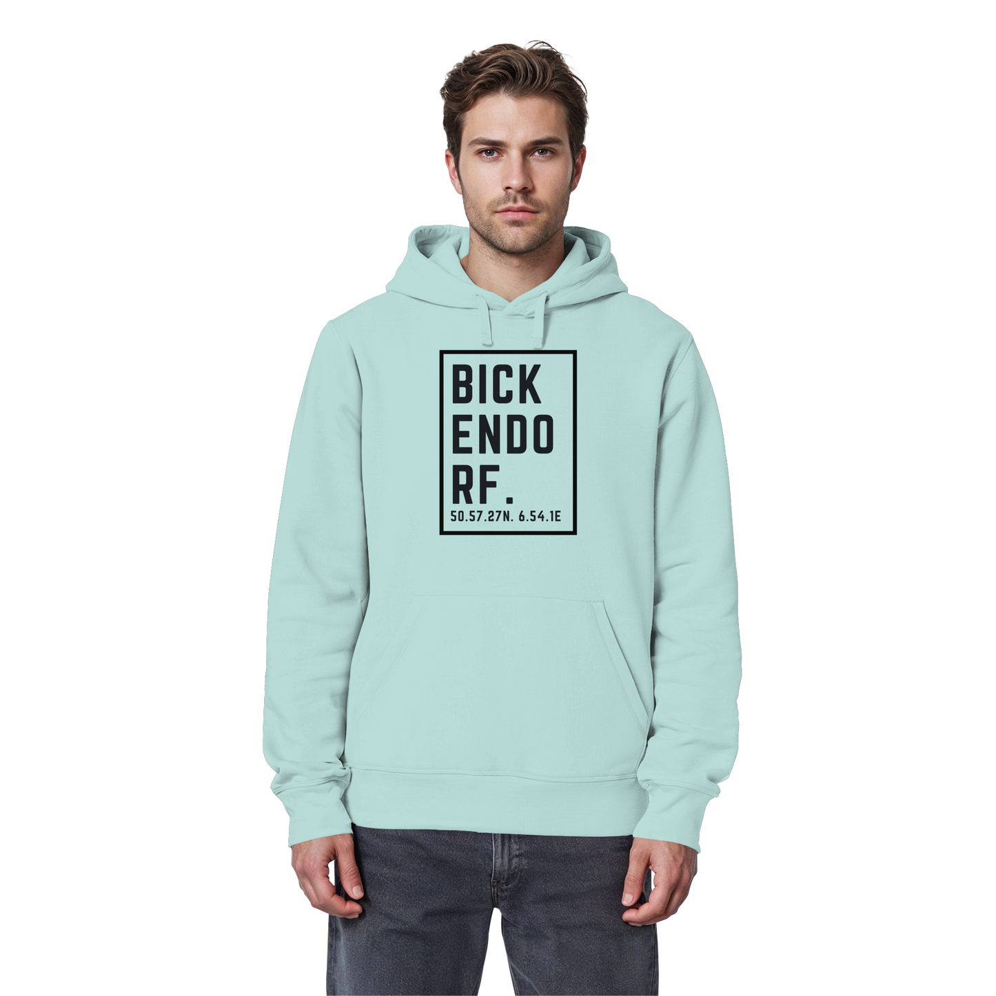 Bickendorf Koordinaten (großer Druck auf der Brust) - Organic Basic Hoodie