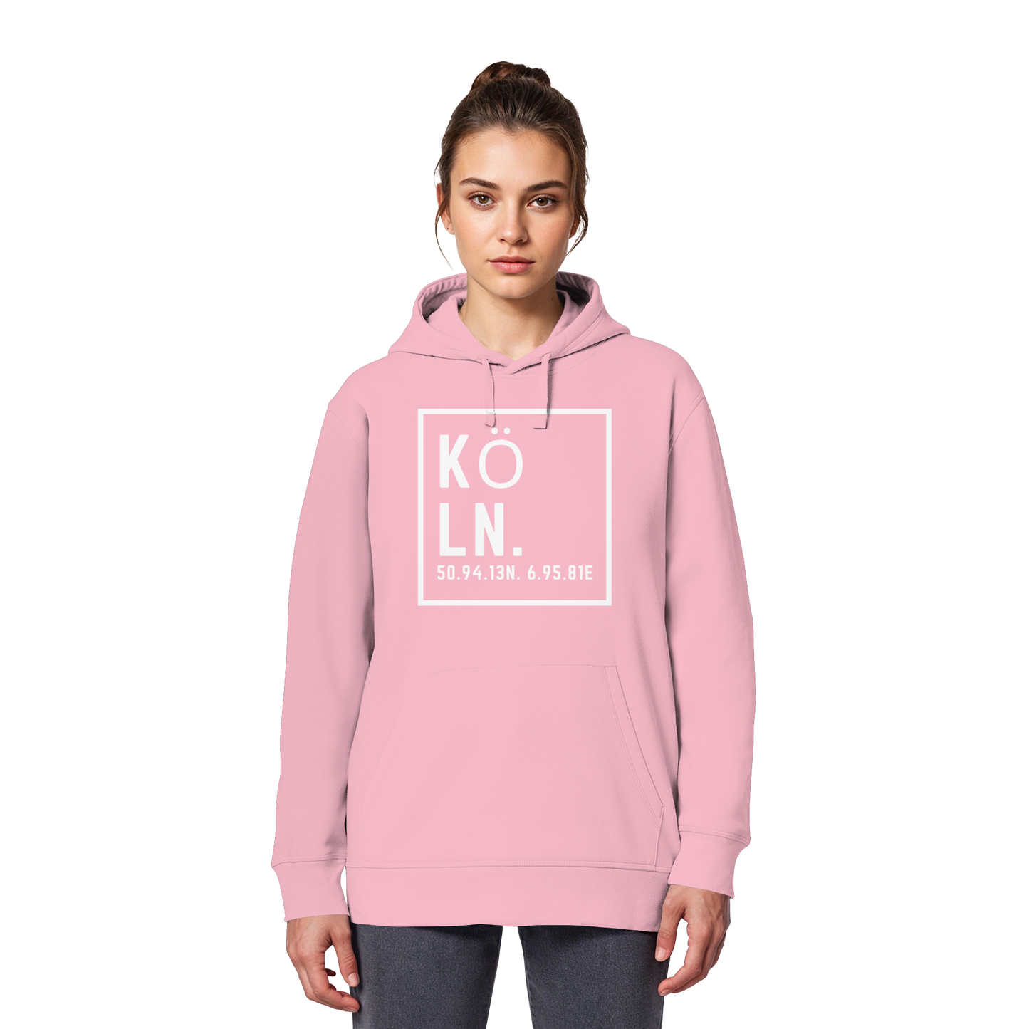 Köln Koordinaten (großer Druck auf der Brust) - Organic Basic Hoodie