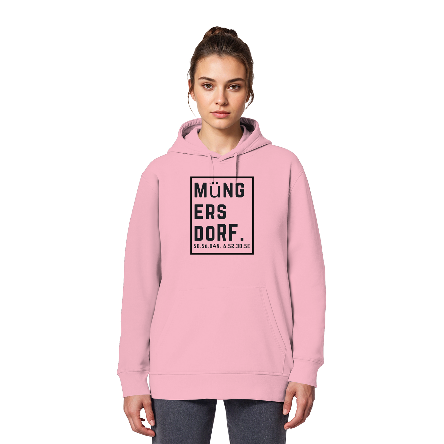 Müngersdorf Koordinaten (großer Druck auf der Brust) - Organic Basic Hoodie