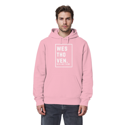 Westhoven Koordinaten (großer Druck auf der Brust) - Organic Basic Hoodie