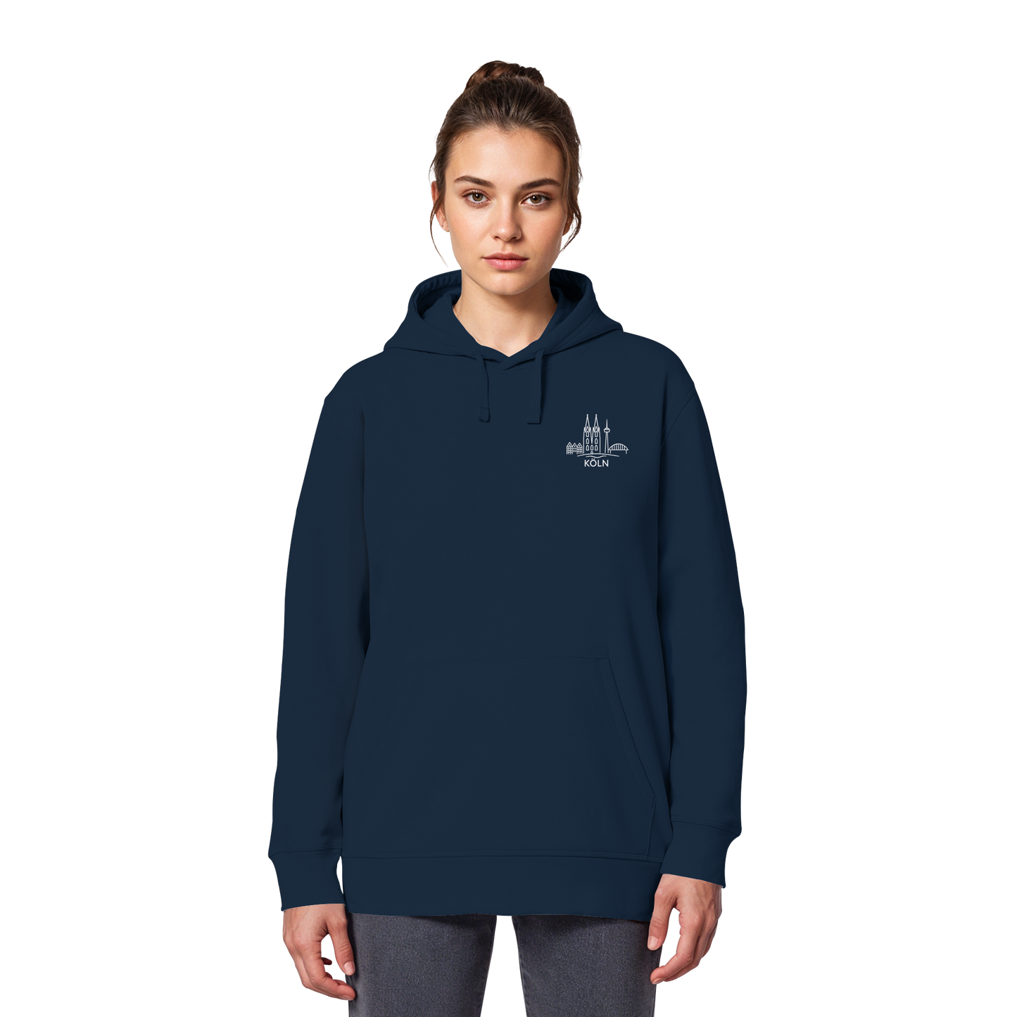 Köln Skyline Stick - Organic Basic Hoodie