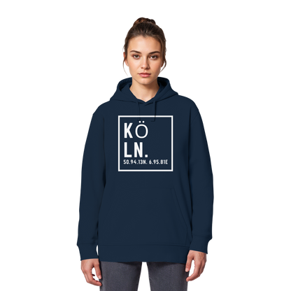 Köln Koordinaten (großer Druck auf der Brust) - Organic Basic Hoodie