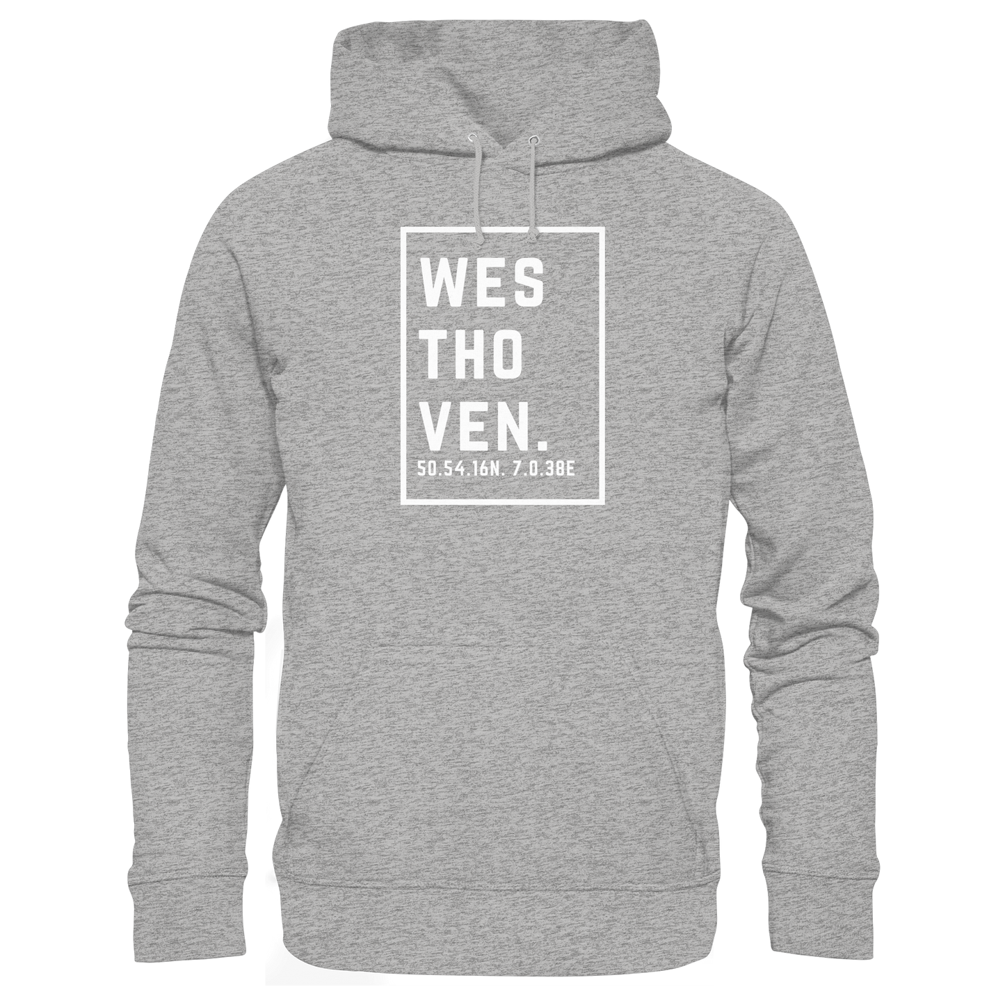 Westhoven Koordinaten (großer Druck auf der Brust) - Organic Basic Hoodie