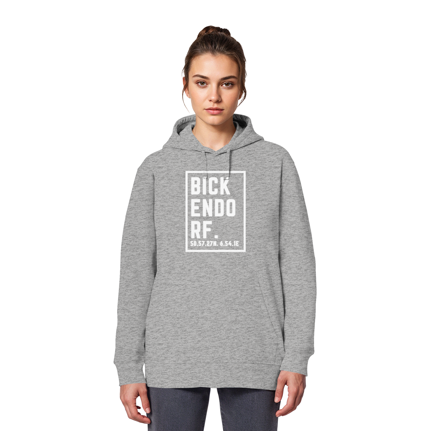 Bickendorf Koordinaten (großer Druck auf der Brust) - Organic Basic Hoodie