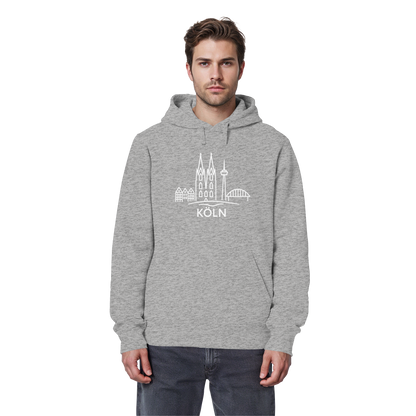 Köln Skyline (großer Druck auf der Brust) - Organic Basic Hoodie