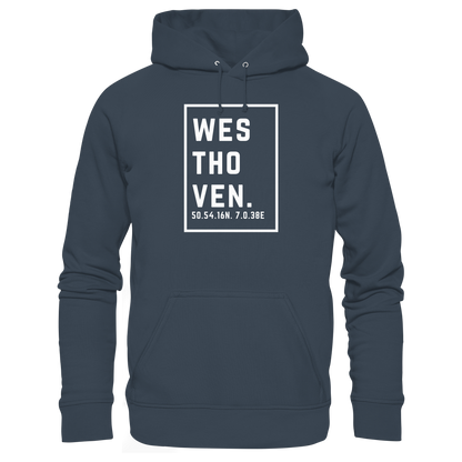 Westhoven Koordinaten (großer Druck auf der Brust) - Organic Basic Hoodie