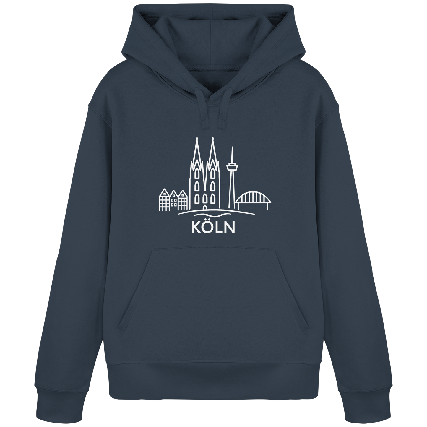 Köln Skyline (großer Druck auf der Brust) - Organic Basic Hoodie