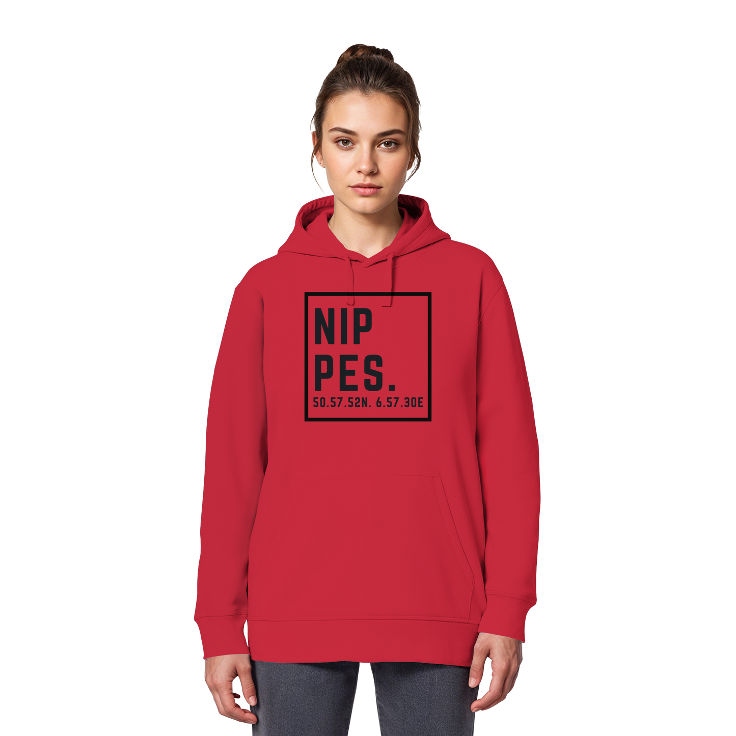 Nippes Koordinaten (großer Druck auf der Brust) - Organic Basic Hoodie