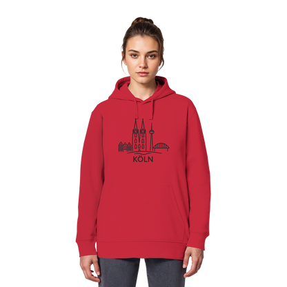 Köln Skyline (großer Druck auf der Brust) - Organic Basic Hoodie