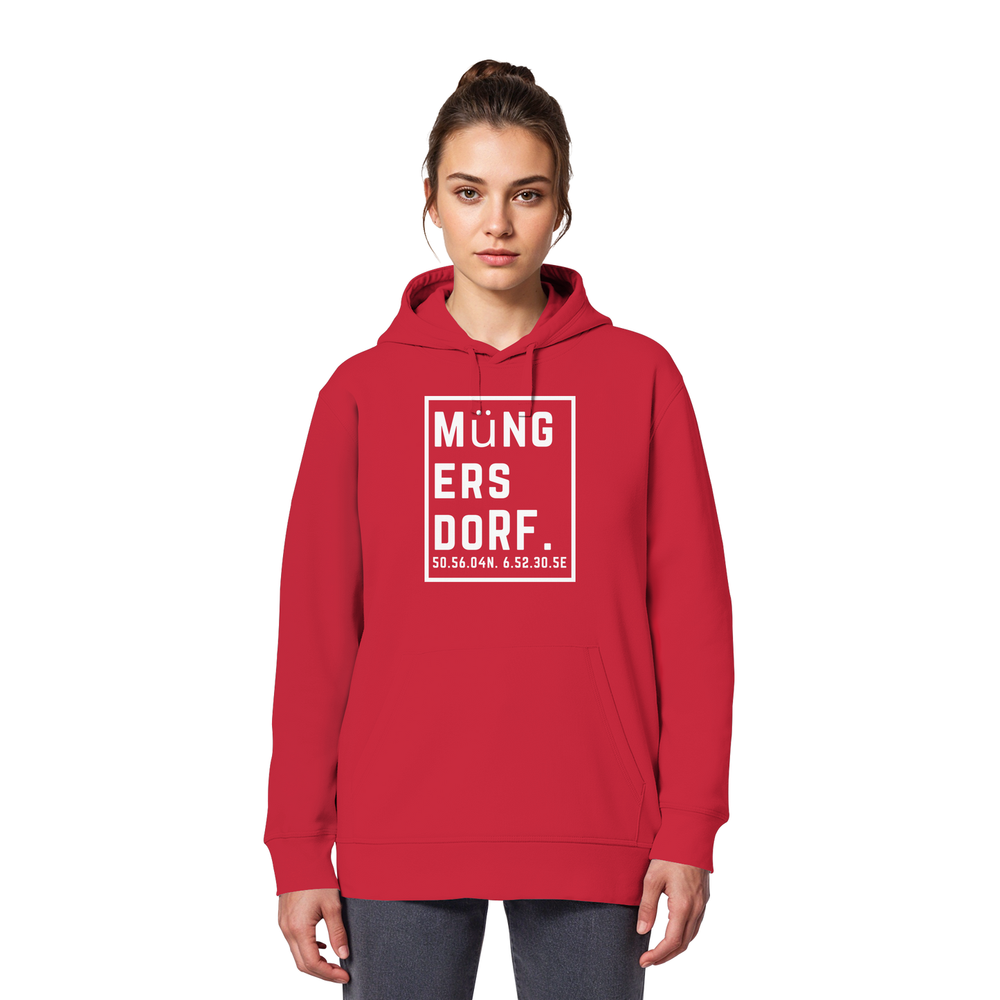 Müngersdorf Koordinaten (großer Druck auf der Brust) - Organic Basic Hoodie