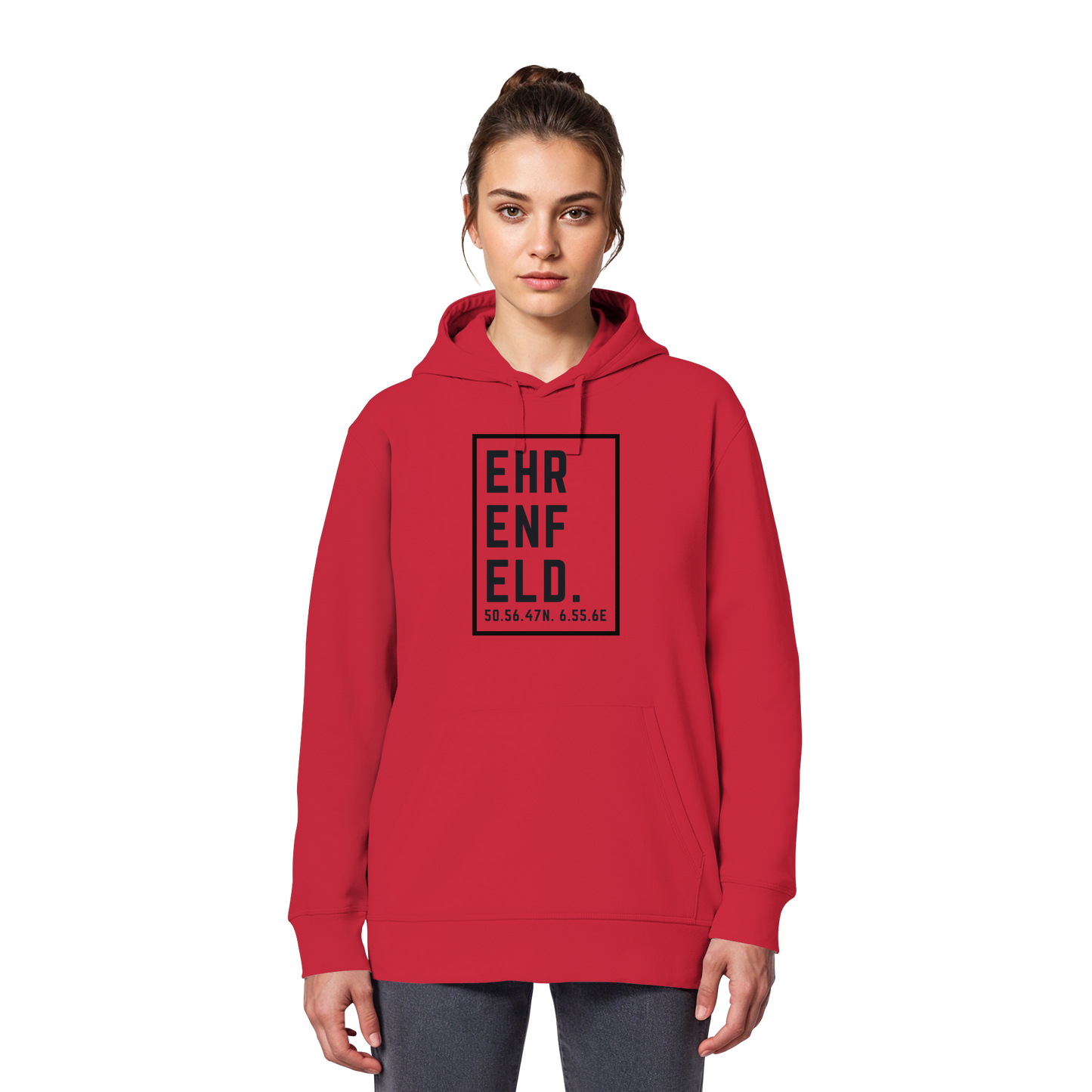 Ehrenfeld Koordinaten (großer Druck auf der Brust) - Organic Basic Hoodie