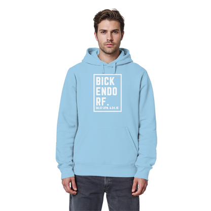 Bickendorf Koordinaten (großer Druck auf der Brust) - Organic Basic Hoodie