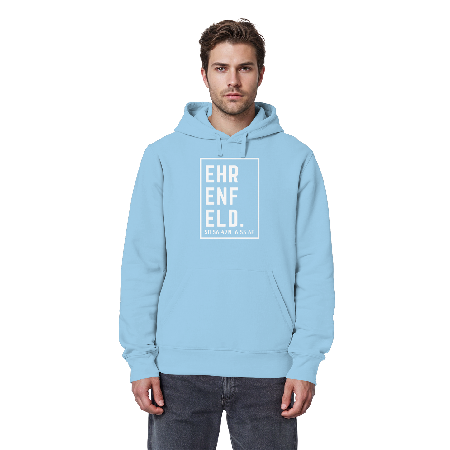 Ehrenfeld Koordinaten (großer Druck auf der Brust) - Organic Basic Hoodie