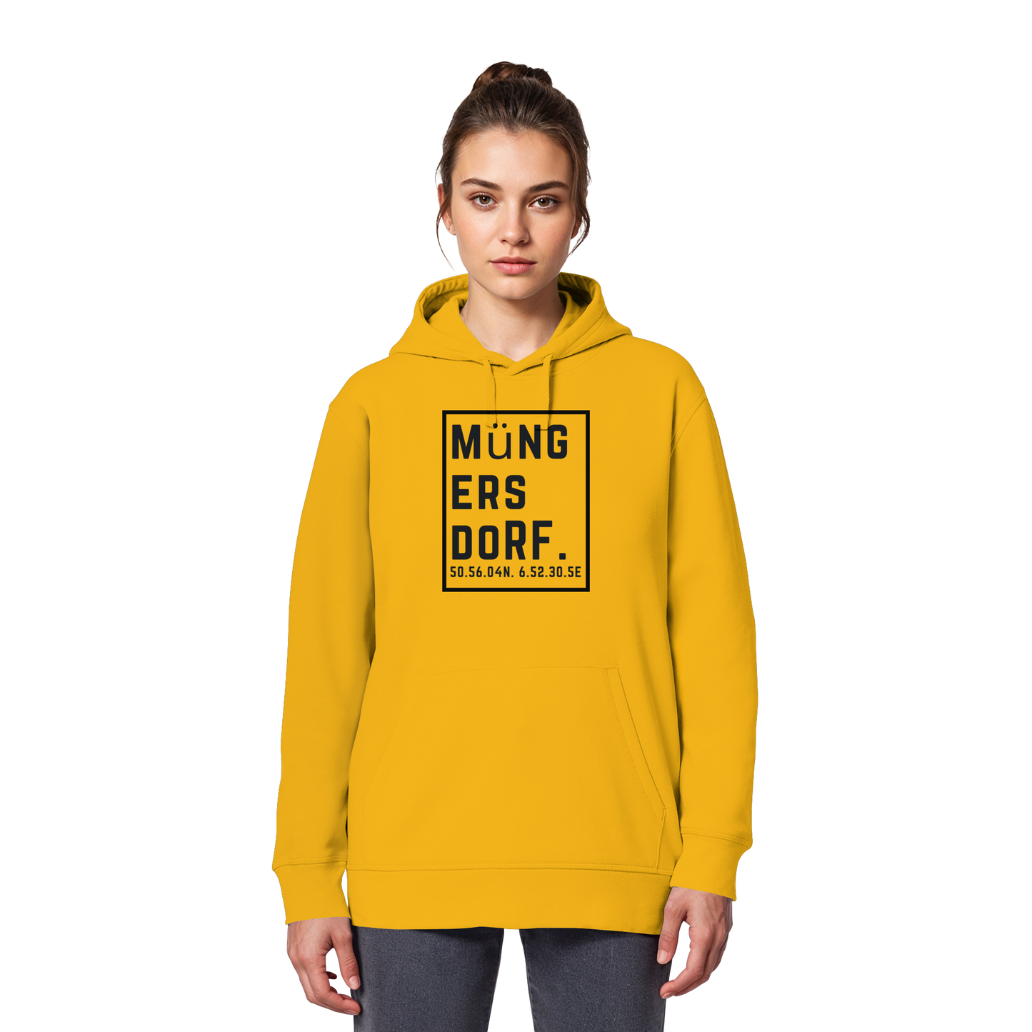Müngersdorf Koordinaten (großer Druck auf der Brust) - Organic Basic Hoodie