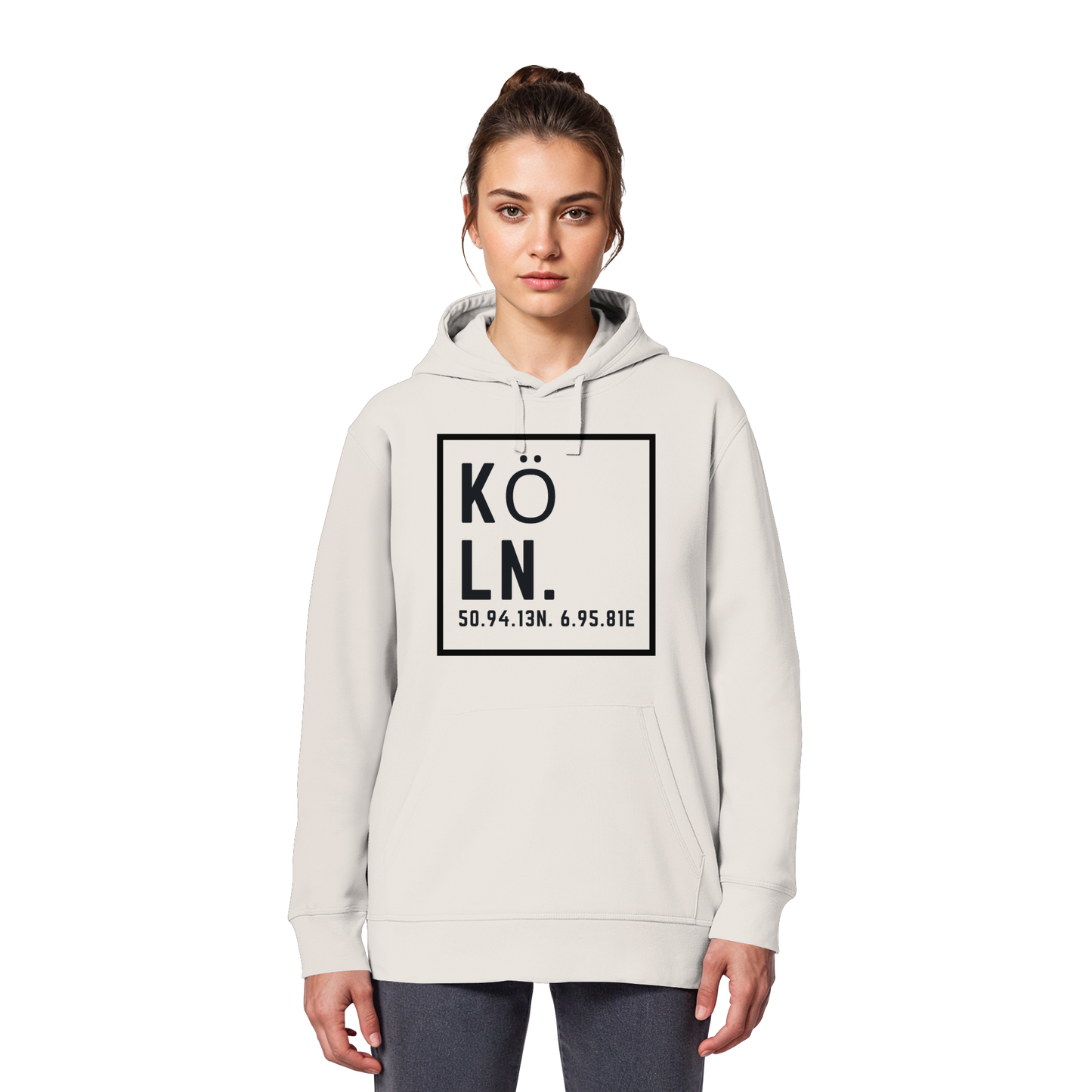 Köln Koordinaten (großer Druck auf der Brust) - Organic Basic Hoodie