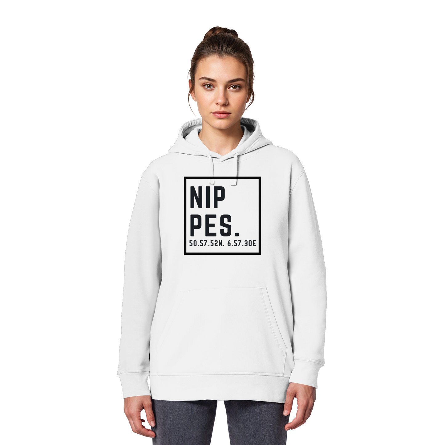 Nippes Koordinaten (großer Druck auf der Brust) - Organic Basic Hoodie