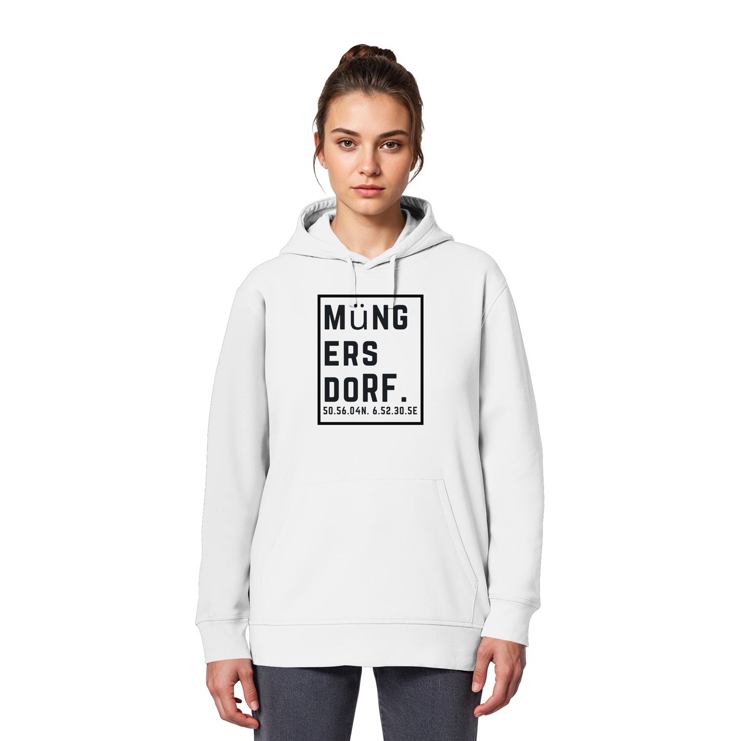 Müngersdorf Koordinaten (großer Druck auf der Brust) - Organic Basic Hoodie