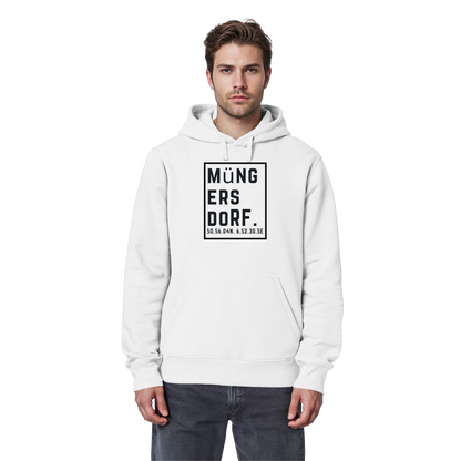 Müngersdorf Koordinaten (großer Druck auf der Brust) - Organic Basic Hoodie