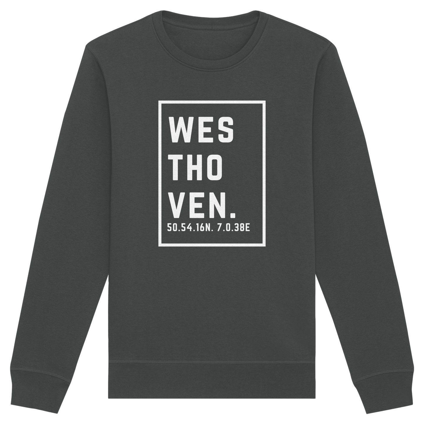 Westhoven Koordinaten (großer Druck auf der Brust) - Organic Basic Unisex Sweatshirt