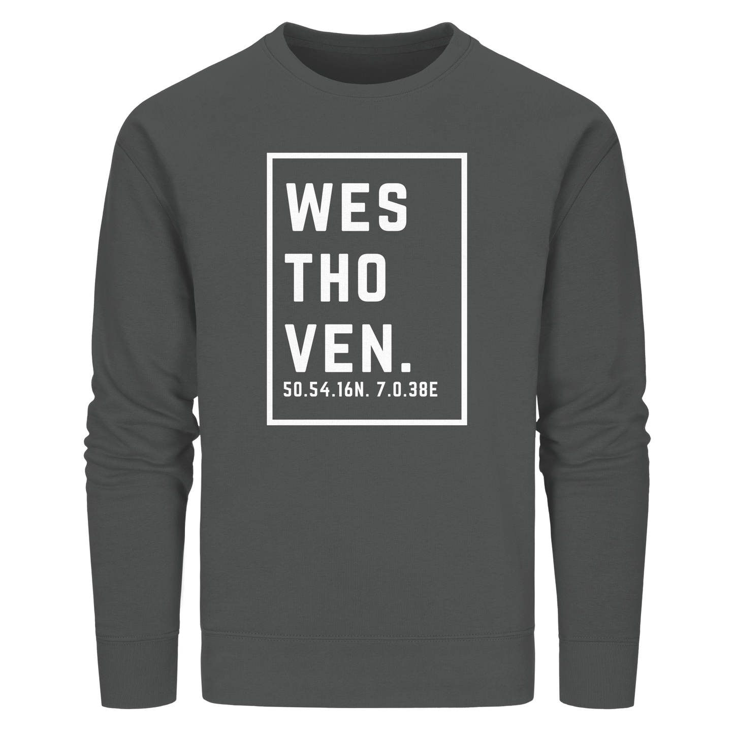 Westhoven Koordinaten (großer Druck auf der Brust) - Organic Basic Unisex Sweatshirt